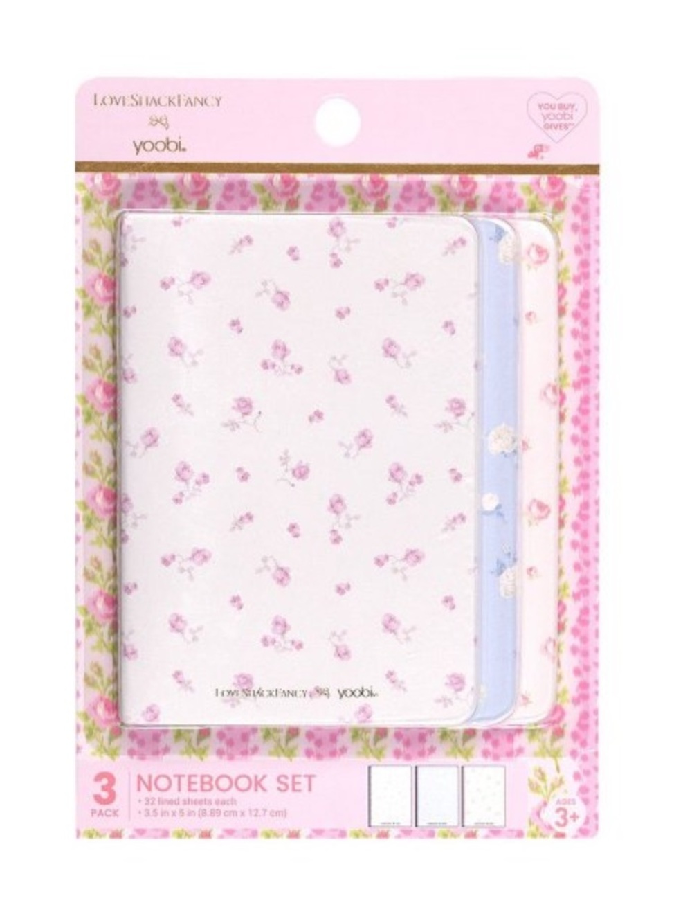 NWT LoveShackFancy x Target - Yoobi 3pk Mini Journals